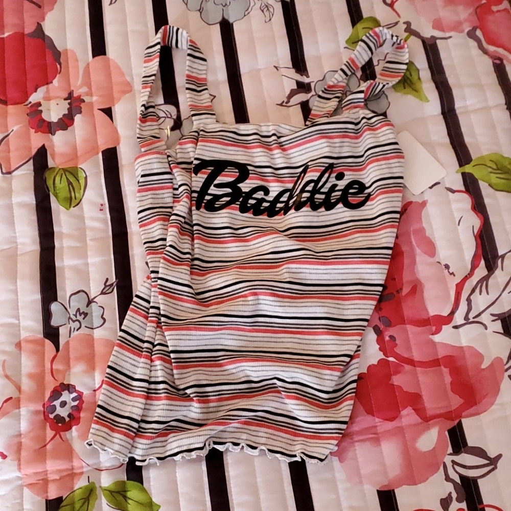 Fashion Magazine striped tank top